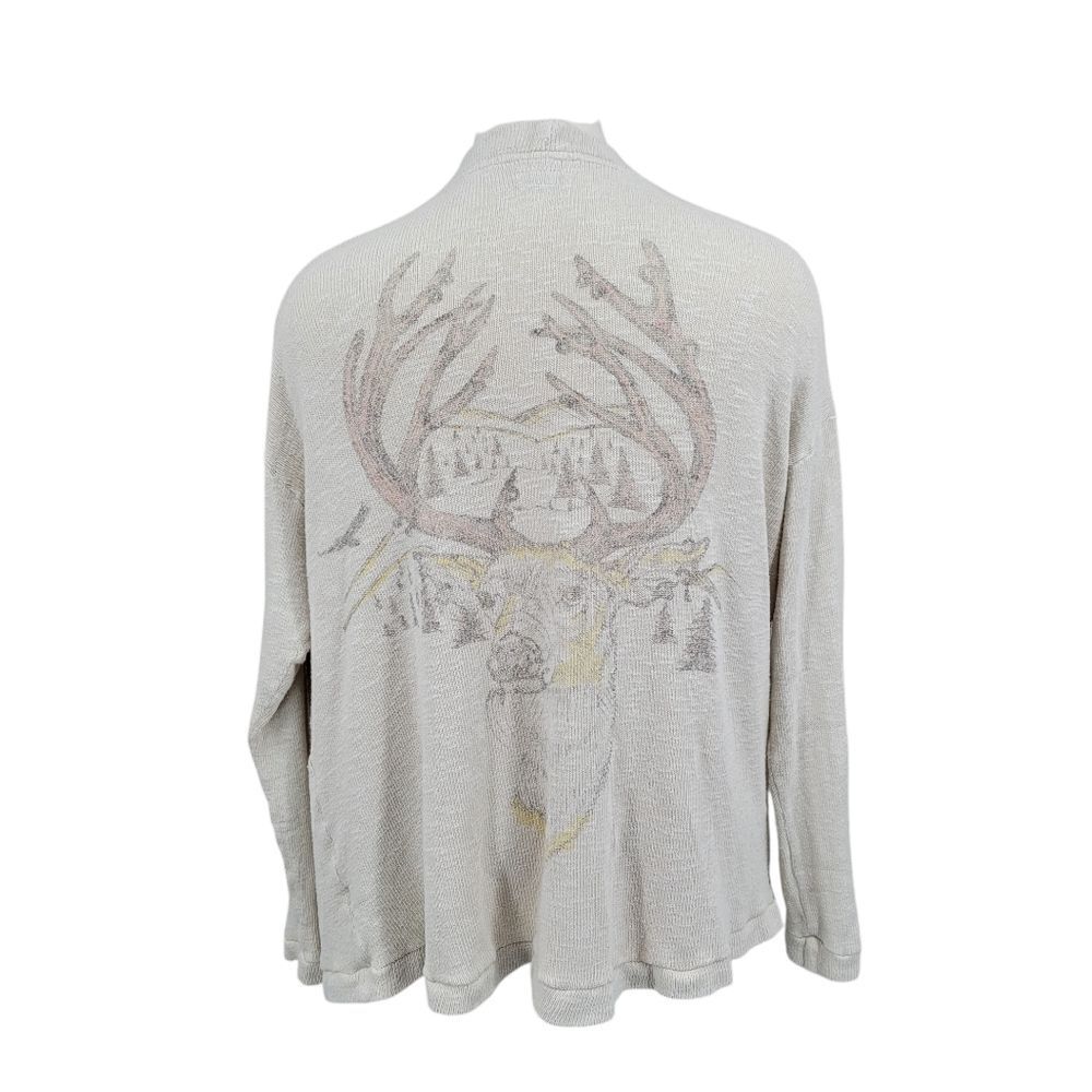 Lauren Moshi Deer Buck Cardigan Cabincore Fisherman Oversized Limited Edition